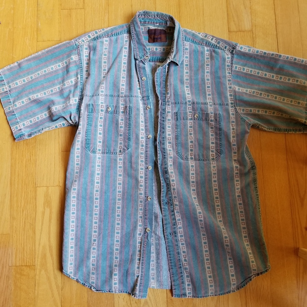 Vintage Wrangler western/aztec denim button up